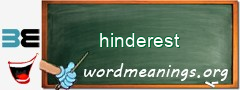 WordMeaning blackboard for hinderest